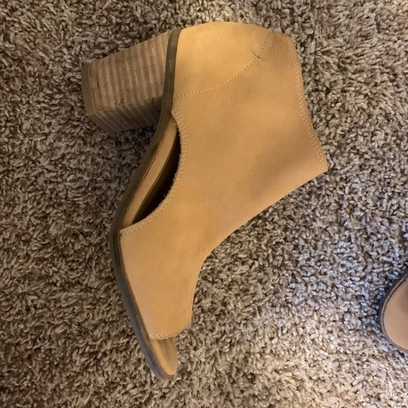 Lucky Brand Tan Peep Toe Booties - Picture 3 of 4